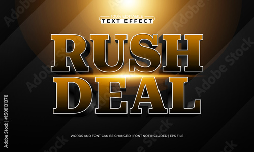 rush deal editable text effect with a sale and offer text style