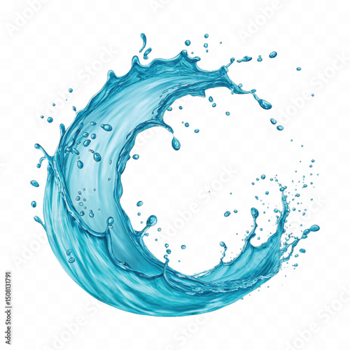 	
realistic fresh water splash In circle or round style isolated on transparent background