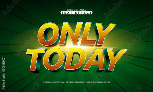 only today editable text effect with a sale and offer text style