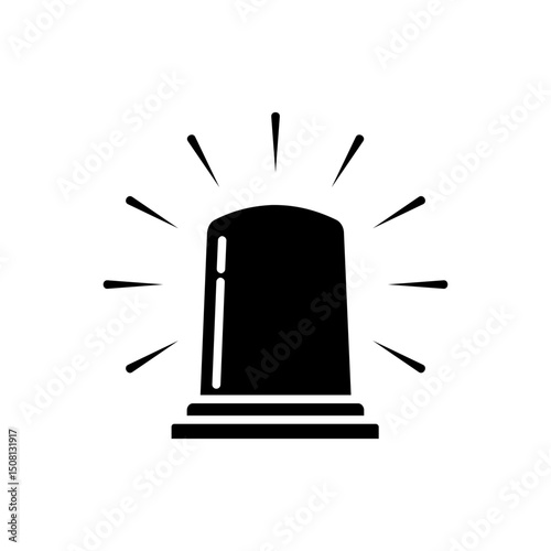 Siren black icon, outline icon style, linear pictogram icon