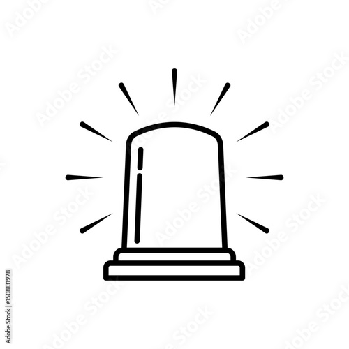 alarm, light, siren Line Icon, Vector, Illustration, Logo Template. Suitable For Many Purposes.