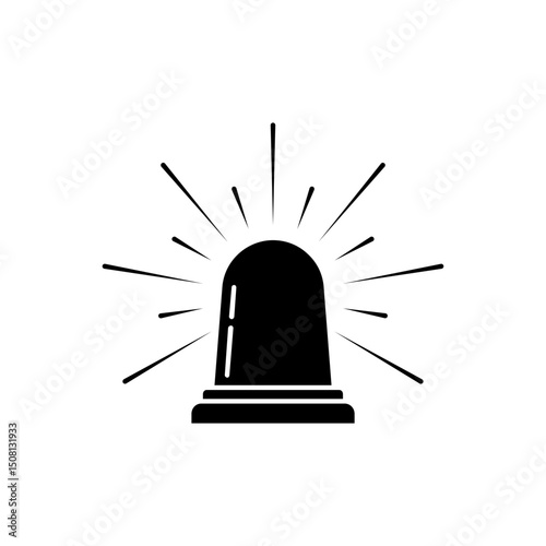 Siren black icon, outline icon style, linear pictogram icon
