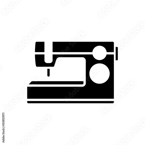 Manual sewing machine black simple icon. Simple illustration of manual sewing machine icon for web design isolated on white background flat sign