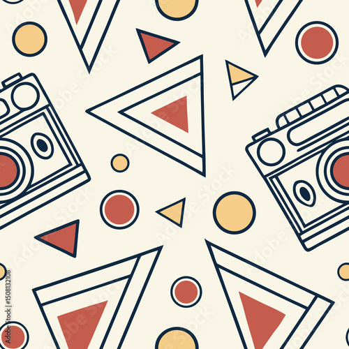 Abstract color poster seamless decorative pattern art vector illustration isolated on muted background
