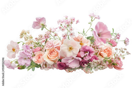 Wallpaper Mural Beautiful floral arrangement png image with pink roses, blossoms, and delicate petals for graphic design projects and crafts isolated on transparent background Torontodigital.ca