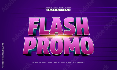flash promo editable text effect with a sale and offer text style
