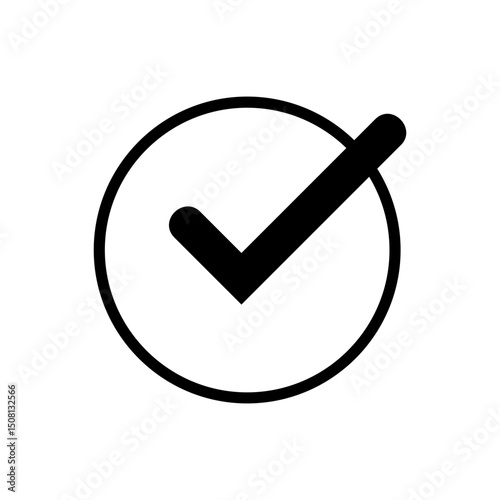 Checkmark icon. Checkmark vector. Checked check box sign. Approved symbol. Isolated v check mark icon.