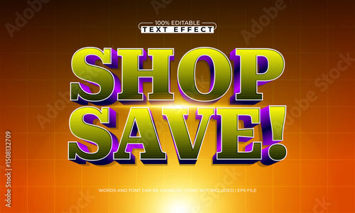 shop save editable text effect with a sale and offer text style