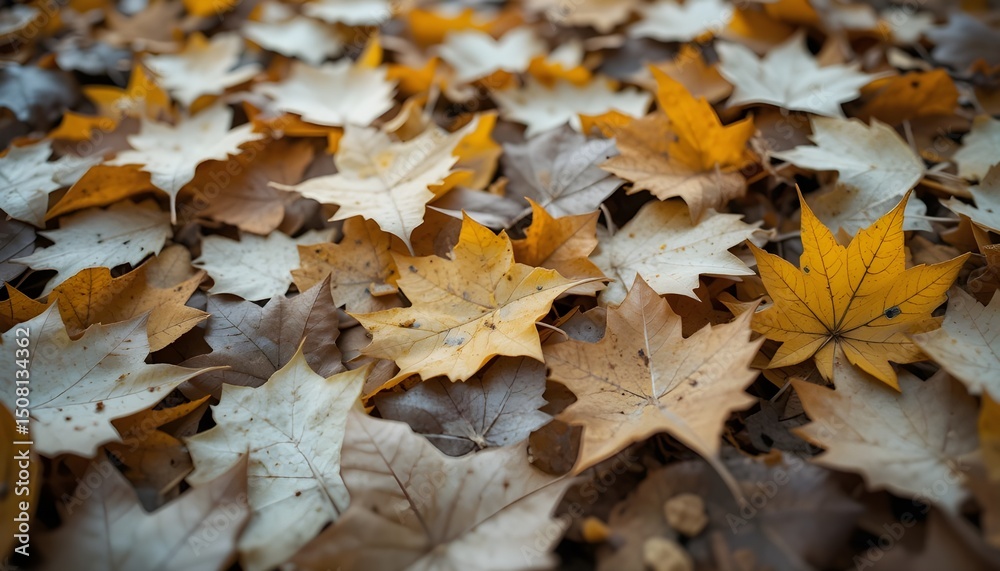 Obraz premium Background of Autumn Fallen Leaves Close-Up