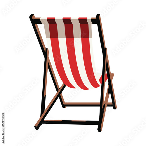 Beach chair isolated vector illustration