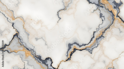 Elegant white marble texture with gold and gray veins