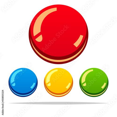 Round magnet button pin vector isolated illustration