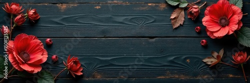 Intricate dark floral design on antique-looking dark wood surface Perfect for gothic, Halloween, or autumnal themes Adds a touch of mysterious elegance , decoration, dark background, dark