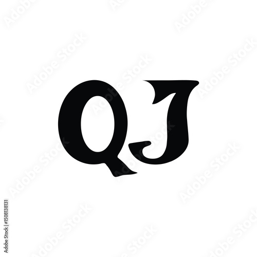 QJ monogram logo design letter text name symbol monochrome logotype alphabet character simple logo
