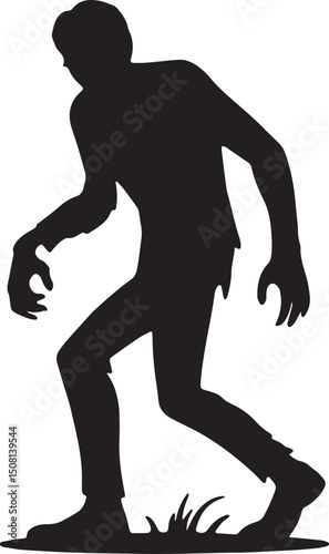 zombie icon, undead silhouette, horror zombie, creepy undead, scary figure, silhouette monster, walking dead, apocalypse zombie, shadow of zombie, spooky outline, horror figure,