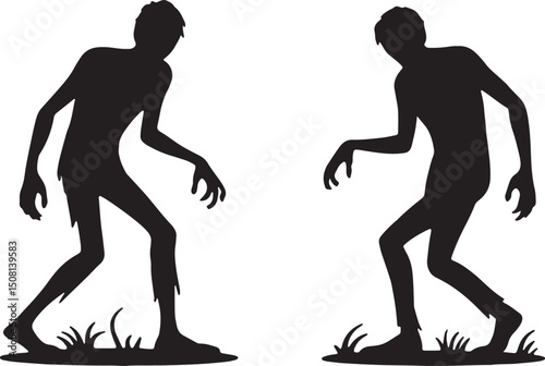 zombie icon, undead silhouette, horror zombie, creepy undead, scary figure, silhouette monster, walking dead, apocalypse zombie, shadow of zombie, spooky outline, horror figure,