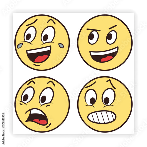 Emoji and Expression Doodle Set 