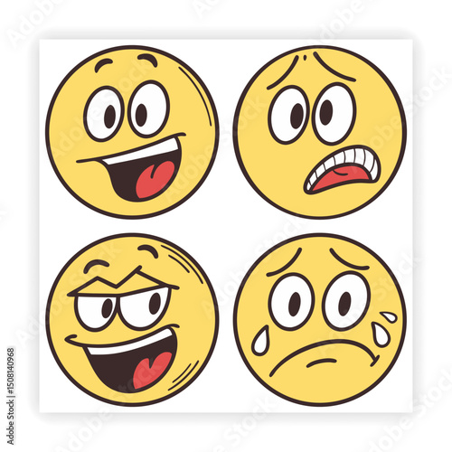 Emoji and Expression Doodle Set 