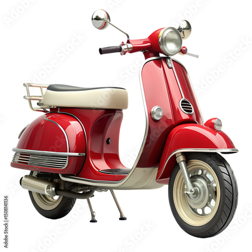 Classic Red Scooter A Vintage Motorbike Design