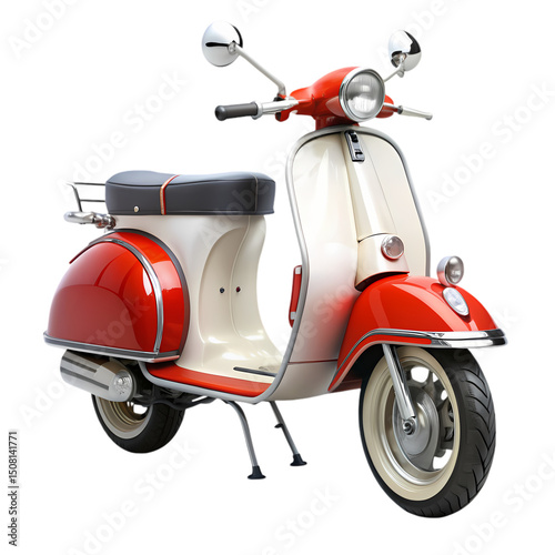 Classic Scooter A Retro Ride in Red and White