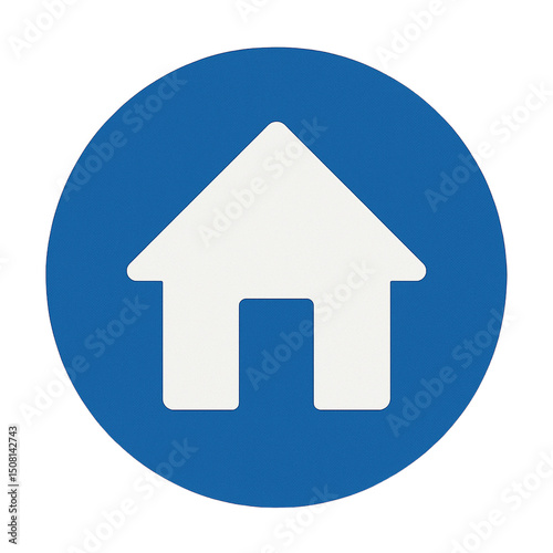 home icon on blue button