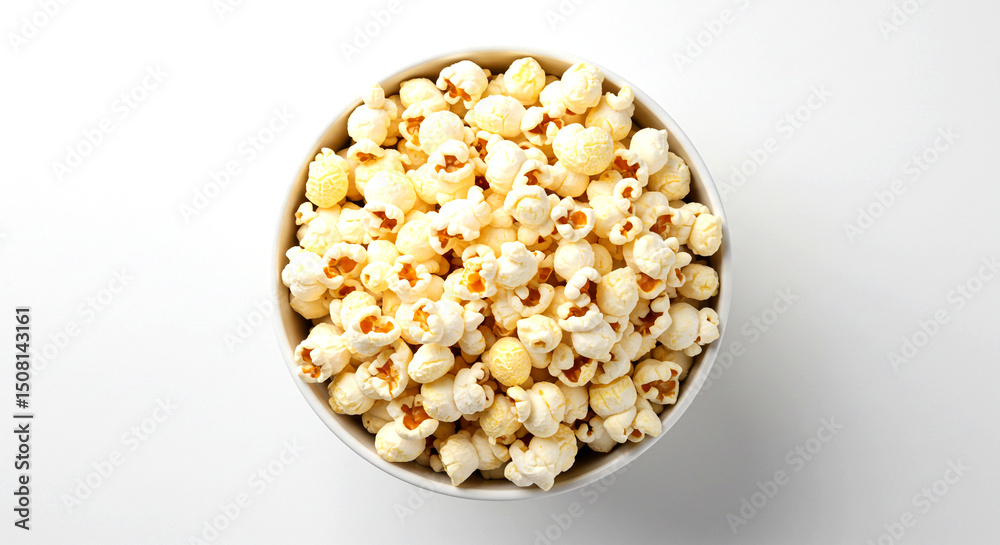 Bowl of Popcorn Isolated on White Background Bowl of Popcorn Isolated on White Background