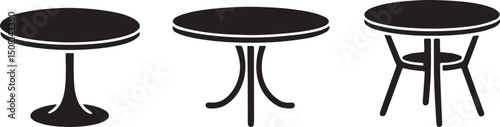 table shapes, round table, square table, rectangle table, oval table, furniture silhouettes, modern table, home decor, dining table, office table, table set, flat icon, interior table, table design