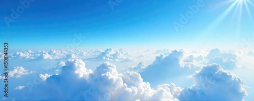 A breathtaking panorama of cloudless blue skies, stretching to the horizon Perfect for travel, nature, or serenity themes Crisp, vibrant colors and stunning natural detail , daylight, bright sky