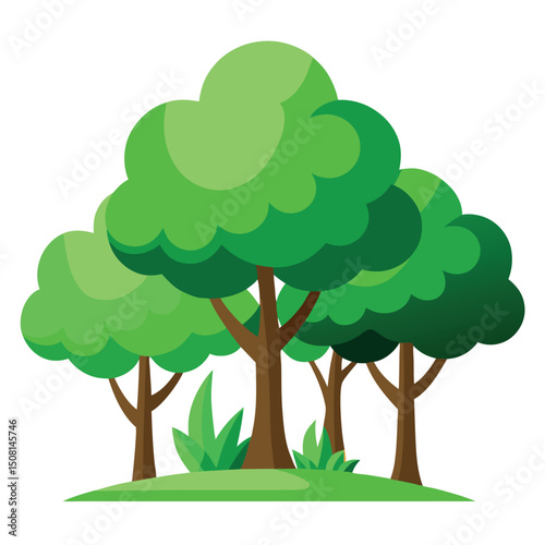 Green tree vector illustration on white background