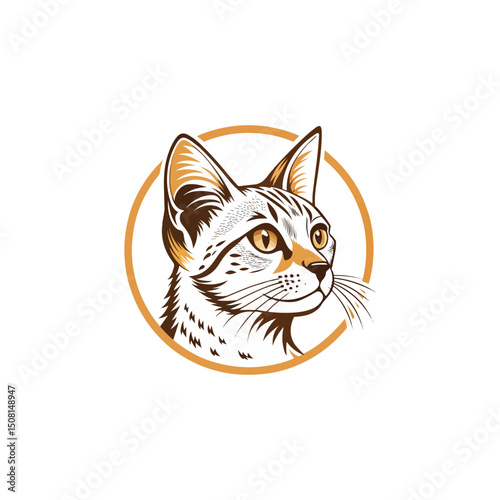 cat silhouette happy pets logo with some color variations, simple monochromatic animal logo for rescue, adoption, pet care or veterinary design