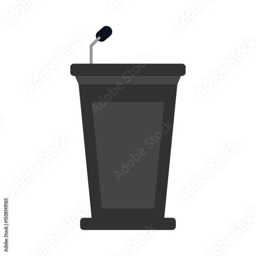wooden podium with microphone