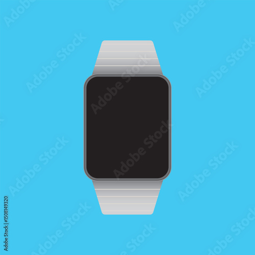 Black smart watch illustration design.