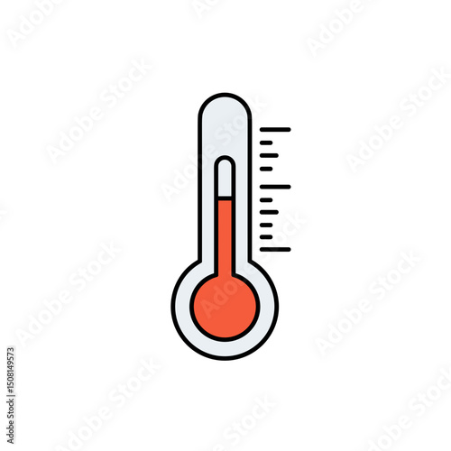 Rising red thermometer symbolizing global warming