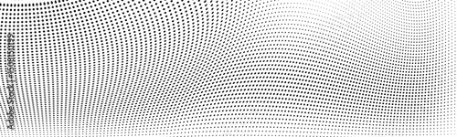 The halftone texture is black and white. Waves from dots