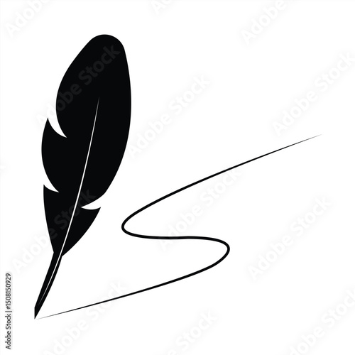 quill pen vector icon.