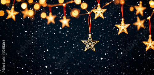 golden christmas stars with...