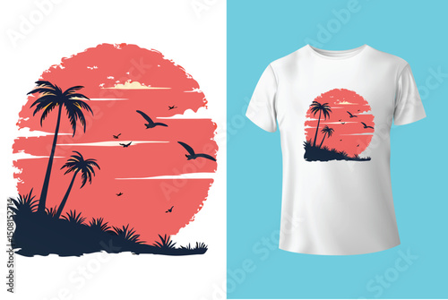 Summer Mood T-Shirt Artwork – Ocean, Fun, and Sun, Summer Graphic Tee – Trendy Design for Hot Days, Vibrant Summer Vibes T-Shirt – Colorful Seasonal Artwork.