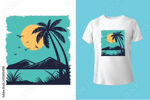 Summer Mood T-Shirt Artwork – Ocean, Fun, and Sun, Summer Graphic Tee – Trendy Design for Hot Days, Vibrant Summer Vibes T-Shirt – Colorful Seasonal Artwork.