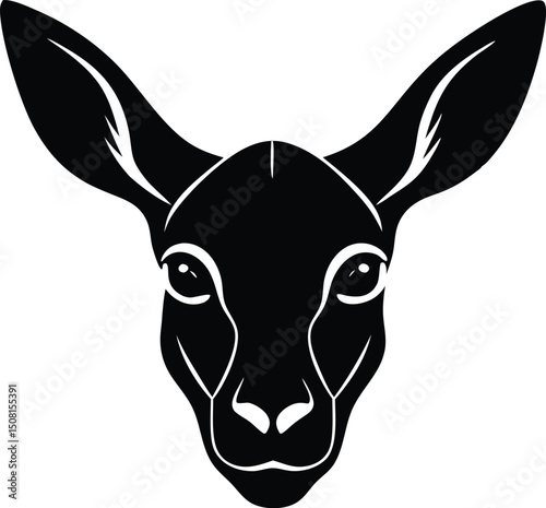 Kangaroo head in friendly and fun wildlife design vector art illustration