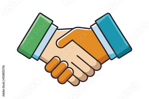 3d hand shake vector illustration on white background