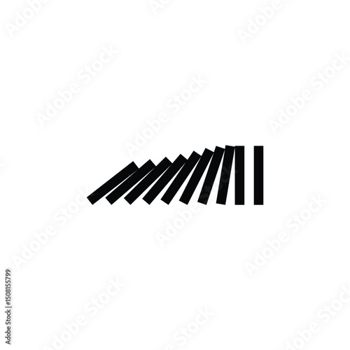 Falling dominoes on a white background. domino theory representation. domino effect. vector illustration