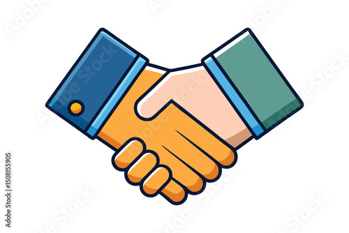3d hand shake vector illustration on white background
