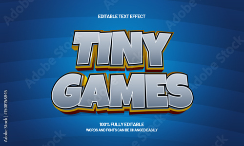 tiny games editable text effect with a game and kids text style