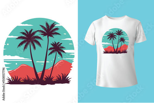 Summer Mood T-Shirt Artwork – Ocean, Fun, and Sun, Summer Graphic Tee – Trendy Design for Hot Days, Vibrant Summer Vibes T-Shirt – Colorful Seasonal Artwork.
