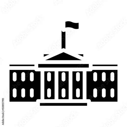 White House Vector Glyph Icon Design