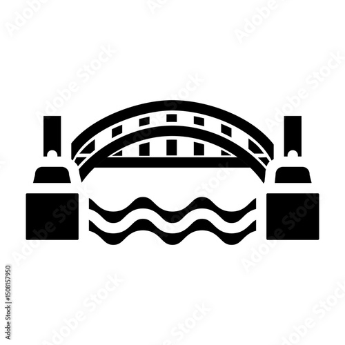 Sydney Harbour Bridge Vector Glyph Icon Design