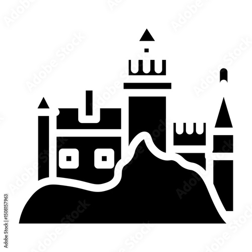 Bran Castle Vector Glyph Icon Design