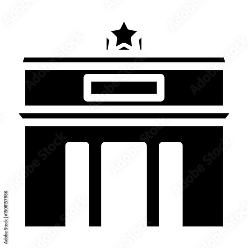 Independence Arch Vector Glyph Icon Design