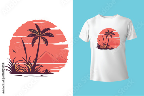 Summer Mood T-Shirt Artwork – Ocean, Fun, and Sun, Summer Graphic Tee – Trendy Design for Hot Days, Vibrant Summer Vibes T-Shirt – Colorful Seasonal Artwork.