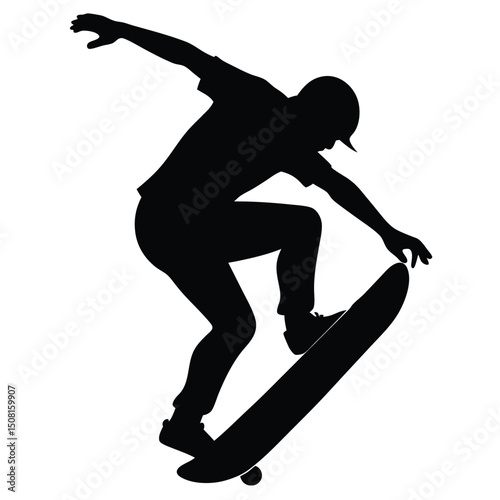 snowboarder jumping silhouette